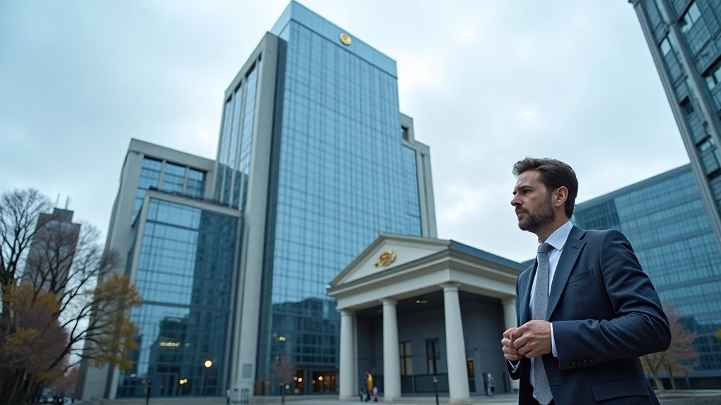 Europäische Zentralbank-Gebäude in Frankfurt am Main, moderne Architektur