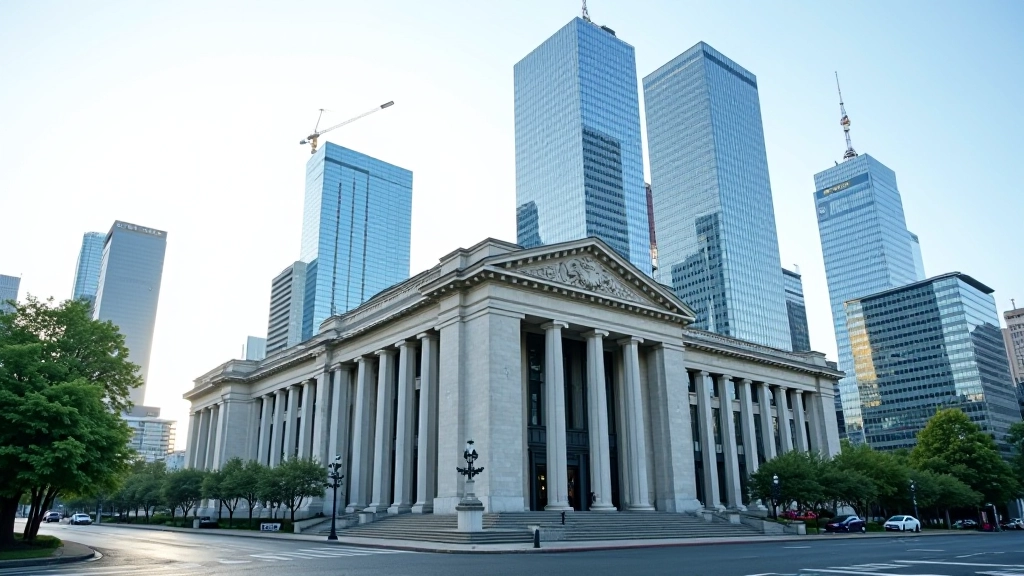 Europäische Zentralbank Gebäude mit moderner Architektur, Frankfurt am Main Skyline im Hintergrund