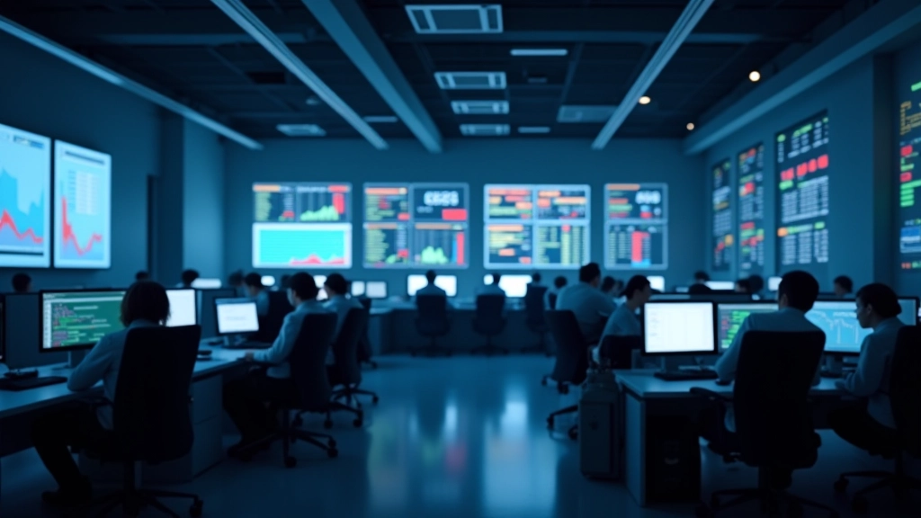 Finanzdiagramme und Statistiken auf Computerbildschirm, Handelsraum mit Marktdaten